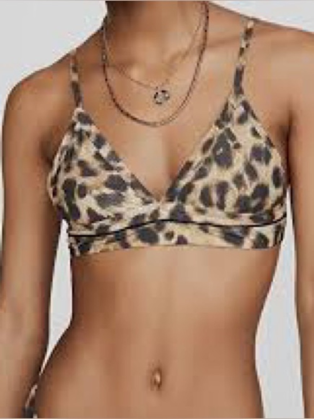 PQ Swim Jungle Stitched Kylie Halter Bikini Top Size D NWT